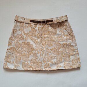 Dolce & Gabbana Gold Vintage Floral Short Skirt Size IT 38 / XS